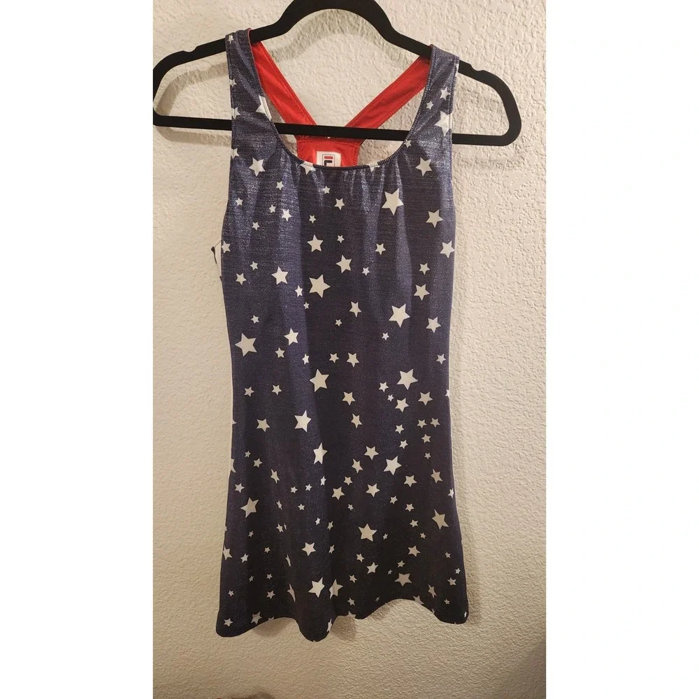 Fila Womens Heritage Star Dress - Navy/Star Print - tennis pickleball size small